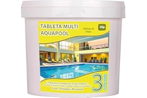 KING KONG CHEM Pastillas de Cloro multifunción 200 Gramos 3 acciones 5 KG - Apto para Liner no Contiene Cobre