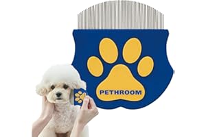 [PETHROOM] Professional Eye Comb for Pets | Stainless Steel Tear Stain Remover for Cats & Dogs | Gentle Round-Head Grooming Tool | Compact & Portable for Eye Gunk Removal
