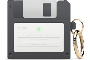 elago Etui na dyskietki kompatybilne z etui AirPods 3. generacji - kompatybilne z etui AirPods 3, w zestawie karabińczyk, odporne na wstrząsy, pełna ochrona, obsługuje bezprzewodowe ładowanie (ciemnoszare)