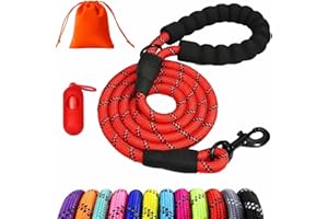 HMJMJC Training Lead for Dogs 1.5M 3M 5M 10M 15M 20M 25M 30M Long Line With Soft Padded Handle, Sturdy Hook, Reflective Extra Long Recall Lead for Walking, Hiking, Camping, Swimming (Red, 3M)