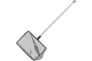 Pawfly 7,6/10/11,5/14/20cm Aquarium Fischkescher mit ausziehbarem Edelstahlgriff Kleines quadratisches Netz Weiches feinmaschiges Reinigungsnetz für Aquarien Kleine Koi-Teiche und Pools