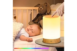MACCHIATTO Lampe de Chevet Tactile LED 256 Couleurs, Intensité Variable, Mode Chaud/Froid, Dotée de Veilleuse Adulte Sans Fil & Rechargeable USB, Idéale pour Chambre & Usage Enfant