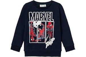 Name IT Nmmjessie Spiderman Sweat Bru Noos Mar Maglia di Tuta Bambini e Ragazzi (Pacco da 1)