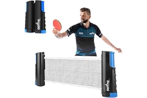 PPONG.CO.UK TABLE TENNIS SPECIALISTS Ping Pong Net, Play Anywhere PPong Retractable Table Tennis Net for Any Table, Portable Ping Pong Net Adjustable Any Table Travel Holder Indoor Outdoor Sports
