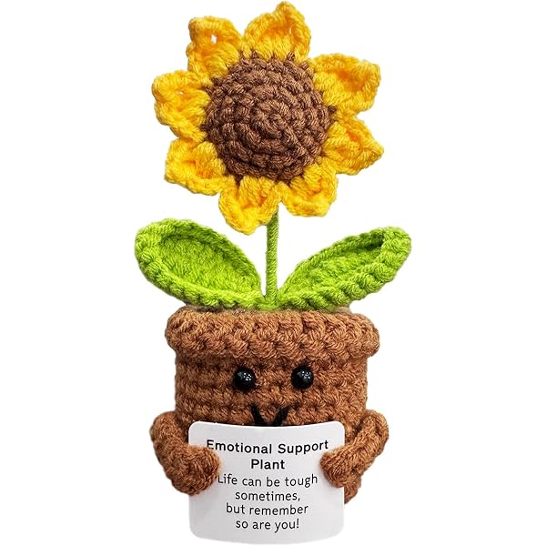 Pocket Hug Positive Girasole, Girasole Positivo, Lavorata a Maglia