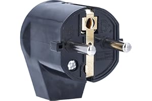 as - Schwabe 45042 230 V PVC Prawy Kąt Styku Ochronnego z Systemem Styku Uziemiającego Do Użytku Wewnątrz Pomieszczeń, 230 V, Czarny