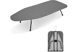 IBVIVIC Asse da stiro pieghevole piccolo asse da stiro in rete metallica con piedini antiscivolo per uso domestico, 81 cm x 30,5 cm, grigio
