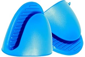 MLL PRODUCTS Guantes Silicona Freidora De Aire Air Fryer - Manoplas Cocina - Agarraderas Cocina - Manoplas Horno Silicona - Mini Guantes Cocina Resistentes al Calor - Cubiertas para Hornear. (Azul)