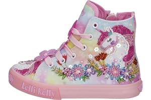 Zapato niña LELLI KELLY en Tejido Multicolor con Aplicaciones Coral