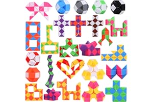 IXYDOR 26 Pack 24 Segmentos Magic Snake Cube, Mini Magic Snake Cube, Juguetes de Rompecabezas Serpiente, MáGico De Serpiente, Juguetes Educativos Serpiente, Regalos Colegio Detalles Cumpleaños Niños Regalos