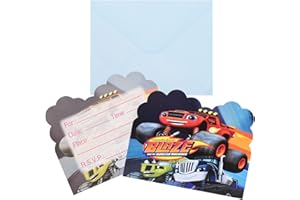 Biglietti d'invito Monster Truck simyron 12 pezzi Set di biglietti d'invito Blaze e le macchine dei mostri Inviti per bambini Ragazzi Ragazze Festeggiamenti per feste a tema Monster Truck