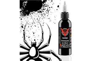 DLD Encre de tatouage permanente noire pure pour tracer des tatouages 120 ml