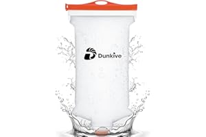 Dunkive Water Bag 2L Compatible with Sawyer Squeeze Water Filter, Durable TPU Material Water Bladder, Wide Mouth and Narrow Mouth Water Bag for Camping Hiking Fishing Traveling, PVC Free Squeeze Pouch