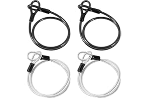 WEIPAI 4 Piezas Cable de Seguridad,Acero Trenzado Cerradura,Cable de Acero de Seguridad,Cable de Alambre de Seguridad,Cable de seguridad antirrobo,para Bicicletas Motocicletas Puertas de Vidrio