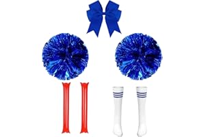 DiULi Girl Cheerleader Costume, Cheerleader Cheerleading Costume Children's Classic Cheerleading Uniform 5-Piece Set with Pom Poms, Top, Skirt, Socks, and Headband for Fancy Dress Up Outfit