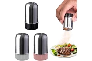 DGUSO 3 Piezas de Saleros de Cocina Ligeras y PráCticas Mini Salero de Acero Inoxidable es Adecuado para Loncheras Oficinas Excelente Saleros de Cocina Modernos Agrega Sabor a la Vida(20ml)