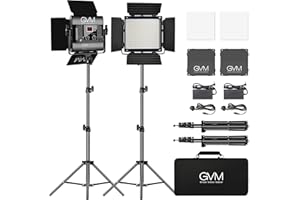 GVM GREAT VIDEO MAKER GVM 480 LED światło wideo ze statywem, sterowane aplikacją, światło studyjne LED, 13000 luksów/0,5 m, dwukolorowa, temperatura 2300 K-6800 K, światło ciągłe, do studia fotograficznego, fotografii,