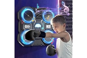 MOSKADO Music Boxing Machine with Boxing Gloves, Smart Music Boxing Machine with Light & Adjustable Speed, Boxing Machine Wall Mounted, Wall Target Training Devices for Adult Kid Home Exercises