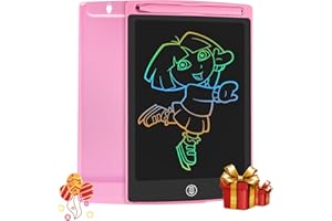 HOMESTEC Tablette d'écriture LCD colorée, Planche à Dessin de 8,5 Pouces Graphique Serrure à clé Écriture Manuscrite Doodle Pad Enfants Jouets Cadeaux pour garçons Filles (Rose)