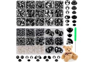 DIYDEC 748pcs Safety Eyes Toy, Plastic Black Safety Craft Doll Eyes Noses with Washers for Crochet Stuffed Amigurumi Animals Teddy Bear Soft Toy Craft Making DIY Crafts