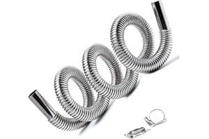 AYUSEB 300 CM Abgasschlauch für Stromerzeuger, Edelstahl Abgasrohr 25mm Diesel Auspuff Abgasrohrleitungen, mit 2 Schellen Abgasrohr, Kraftstofftank Auspuffrohr Auspuff Schalldämpfer für Diesel Heizung