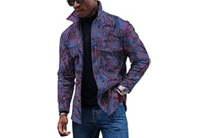 KONG JIMFAN Jacken Herren,Button Down College Jacke Revers Bomberjacke Printing Sweatjacke Taschen Freizeithemden Regular Fit Tops Oberteile Herbst College Jacke Cardigan Lange Ärmel Outwear