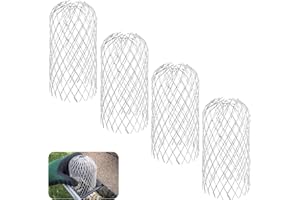 Ytesky 4 Pack Aluminum Gutter Guards Downpipe Leaf Guard Expandable Gutter Protection Mesh Filter Strainer Drain Covers Outdoor Gutter Traps for Moss Leaves Muck Mud Balls and Other Debris