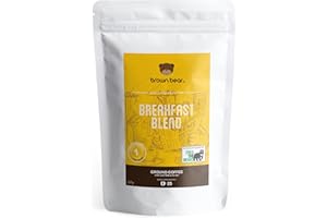 Brown Bear Breakfast Blend kawa mielona, jasne palenie, 227 g Light Roast Ground Coffee, 5% sprzedaży jest wysyłane do instytucji non-profit Free the Bears