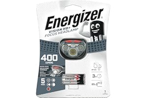 Energizer 7638900412802 Vision HD + Focus - Faro con 3 x AAA Pilas Incluidas, 300 Lumens, color Gris