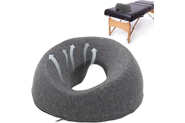 Yuragim massage ansikte vagga kudde, U-formad massagekudde huvud hål | Massage nackstöd för säng, minnesskum ansiktskudde, massage nackstöd för skrivbord, spa, salong, massagesäng