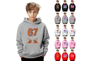 Generisch Sudadera con capucha para niños 67 Six Seven, diseño neón, sudadera con capucha para niños, niñas, adolescentes, chándal de colores con estampado de Sixseven sudadera primavera otoño casual