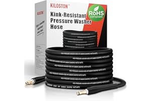 KiloSton 10M Kink-Resistant Pressure Washer Hose – 248Bar / 3600 PSI, Super Flexible Replacement Hose for Karcher K2 K3 K4 K5 K6 K7 Series, All-Weather Use, Black