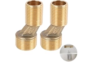 VXIWSCY Lot de 2 Raccords en S pour Robinetterie Murale, Compatible 3/4" x 1/2", Décalage de 12,5 mm, en Laiton Durable, Idéal pour Installations de Cuisine et Salle de Bain, Montage Facile