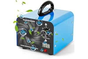 ZILCHX Ozone Generator, 60000 mg/h High Capacity Ozone Machine, Air Purifier with Temperature Humidity Display and 120 Min Timer for 320㎡ Room, Odor Eliminator for Home, Car, Office, Smoke, Pet Odours