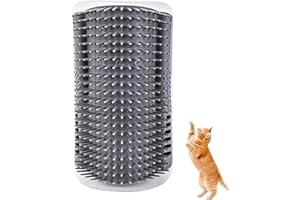 TRHDFW Cat Self Groomer,Soft Cat Wall Corner Massage Comb Grooming Tool,Pet Wall Corner Groomers,Pet Grooming Massage Scratcher Comb,Cats Brush Scratcher for Long Short Fur Cats Grey