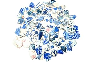 BTMIEY 500g Porcelain Ceramic Mosaic Tiles,Broken Irregular Mosaic Tiles for DIY Craft Floor,Kitchen,Pool, Flower Pots Mosaic Making Supplies (Porcelain Mix Color)
