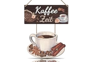 KAIRNE Kaffee Wandschild,Wanddeko für Küche,Kaffee Holzschild mit Spruch,Küche Coffee Deko,Retro Braun Kaffeetasse Coffee Wandbild für Café Bar Esszimmer Wohnzimmer Restaurant Tür Kaffeebar Deko