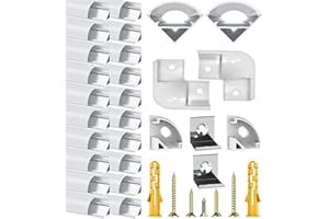 CHESBUNG Profilé led diffuseur led - 20x1mètre Aluminium Profilé V-forme pour Bandes à LED, Compact Finition Professionnelle avec Blanc Laiteux Couvercle,Embouts,Clips de Montage en Métal