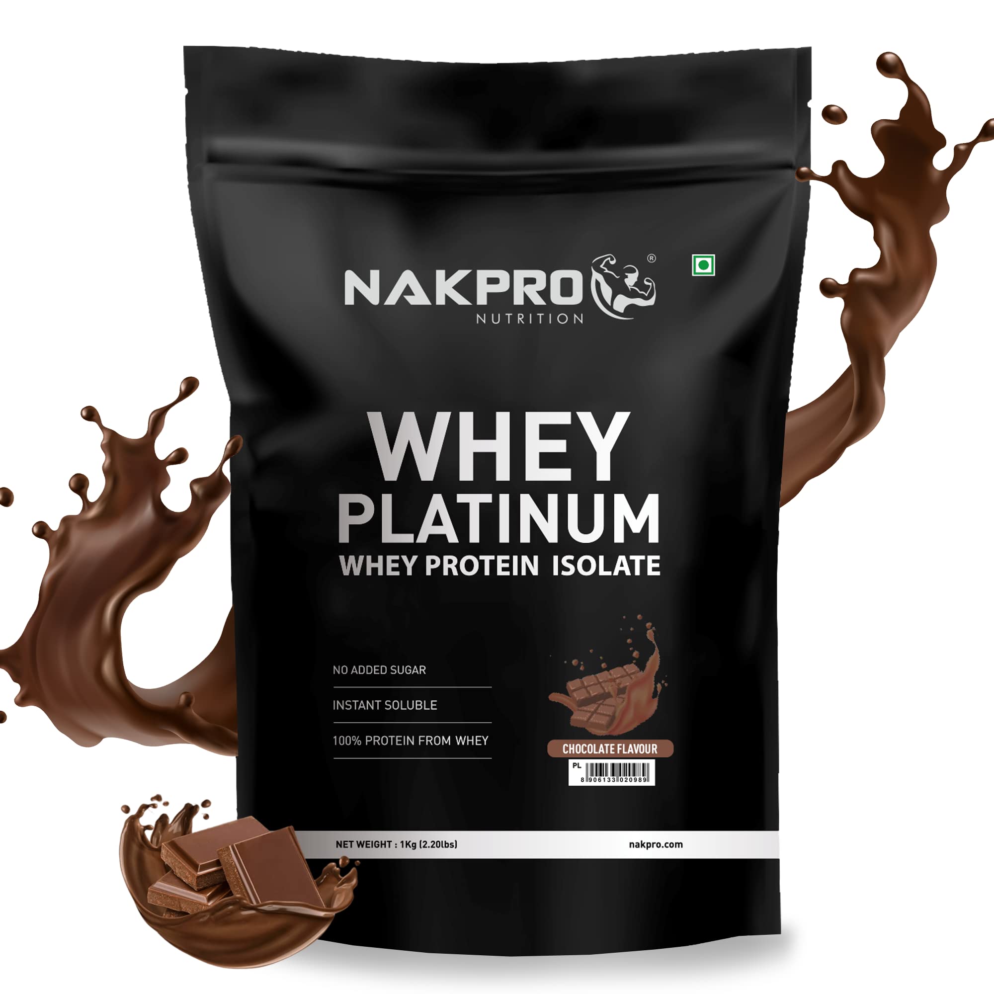 NAKPRO Platinum Whey Protein Isolate | 28g Protein, 6.36g BCAA | Easy Mixing, Low Carbs, Easy Digesting Whey Protein Suppleme