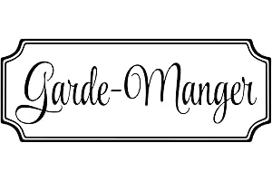 RICHSTAR17 Autocollant mural en vinyle Garde-Manger, français, garde-manger, cuisine, porte en verre, lettrage rectangulaire, panneau de bordure rectangulaire, autocollant mural (58,4 x 22,9 cm)