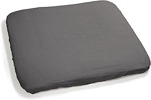 pic Bear Wickelauflagen Bezug 75x85cm - 100% Musselin Baumwolle, Elastischer Gummizug, Sanft & Schützend - Komfort für Babys (granit)