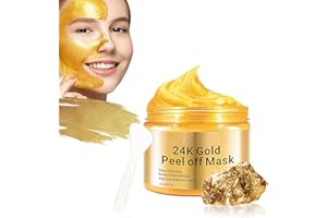 HAOUTDORY Mascarilla Facial de Oro 24K Peel Off,Antiarrugas,Hidratante,Limpieza Profunda,Elimina Puntos Negros,Reafirmante con Colágeno y Ácido Hialurónico,Cuidado Facial Unisex,120ml