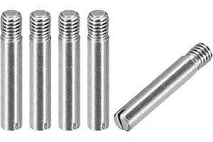 sourcing map 5 Stück M6 x 35mm geschlitzter zylindrischer Stift aus 304 Edelstahl, Außengewinde, zur Positionierung von Möbeln und Schränken