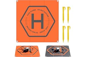 Bocguy Piste Atterrissage pour Drone, 65 CM x 65 CM PU Double Face Landing Pad avec Imperméable & Antitache, Pliable pour DJI Mini/Air/Mavic/Avata/FPV/Inspire/Fimi Série