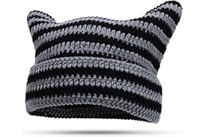 Axinyijia Gorros con Orejas de Gato, Gorro de Gato Mujer Invierno, Gorro con Orejas Gorro de Punto de Invierno para Mujeres Niñas