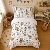 ZTYROLJ Lion Duvet Cover 90 x 190 cm, Duvet Cover with Zip, Microfibre Bedding Set for 1 Person, Children's Bedding Set with