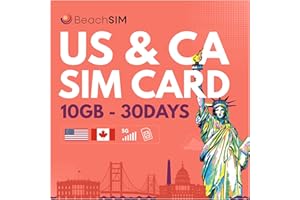 BeachSIM Karta SIM Canada. 10 GB danych przy prędkościach 4G/5G. Darmowy roaming w USA. Karta SIM tylko na dane. Działa na urządzeniach z systemem iOS i Android. Ważna przez 30 dni.