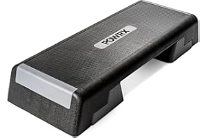 ‎POWRX POWRX Professional Aerobic Step Board with Workout I Fitness Stepper Step Bench Height Adjustable I Dimensions: 89 x 34 cm I Height Adjustable up to 25 cm