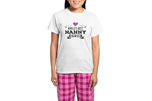 CafePress World's Best Nanny Ever Pajamas Women's Novelty Cotton Pyjama Set, Comfortable PJ Sleepwear