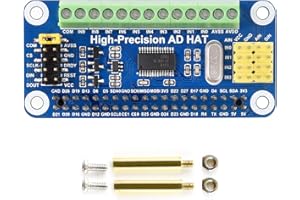 ‎WAVESHARE Waveshare High-Precision AD HAT for Raspberry Pi/Jetson Nano with ADS1263 Onboard 10-Ch 32-Bit Support ADC AD Input Headers for Analog Sensor Module and AD Input Screw Terminal for Analog Signal